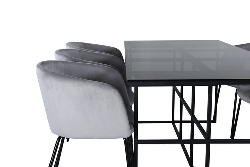 Rektangulär matgrupp Venture Home Grå Svart 6st - Møbler - Bord - Spisegruppe