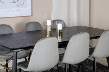 Rektangulär matgrupp Venture Home Grå Svart 6st - Møbler - Bord - Spisegruppe