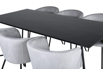 Rektangulär matgrupp Venture Home Grå Svart 6st - Møbler - Bord - Spisegruppe