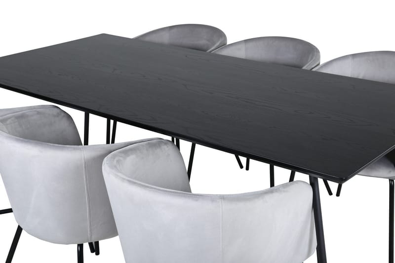Rektangulär matgrupp Venture Home Grå Svart 6st - Møbler - Bord - Spisegruppe