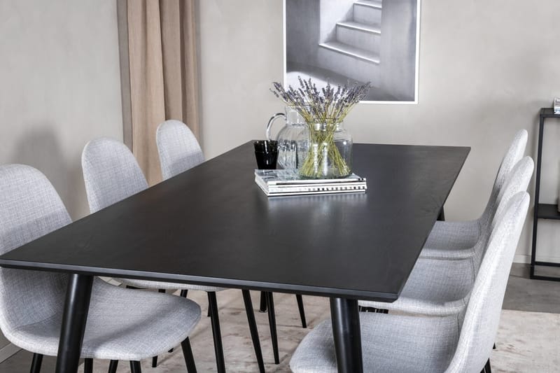 Rektangulär matgrupp Venture Home Grå Svart 6st - Møbler - Bord - Spisegruppe