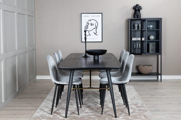 Rektangulär matgrupp Venture Home Grå Svart 6st - Møbler - Bord - Spisegruppe