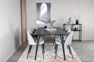 Rektangulär matgrupp Venture Home Grå Svart 6st - Møbler - Bord - Spisegruppe