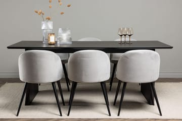 Rektangulär matgrupp Venture Home Grå Svart 6st - Møbler - Bord - Spisegruppe