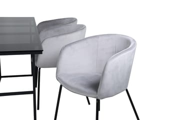 Rektangulär matgrupp Venture Home Grå Svart 6st - Møbler - Bord - Spisegruppe