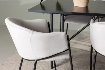 Rektangulär matgrupp Venture Home Grå Svart 6st - Møbler - Bord - Spisegruppe