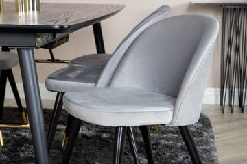 Rektangulär matgrupp Venture Home Grå Svart Mässing - Møbler - Bord - Spisegruppe