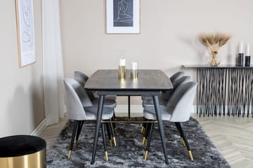 Rektangulär matgrupp Venture Home Grå Svart Mässing - Møbler - Bord - Spisegruppe