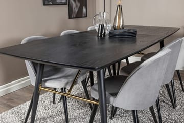 Rektangulär matgrupp Venture Home Grå Svart Svart - Møbler - Bord - Spisegruppe