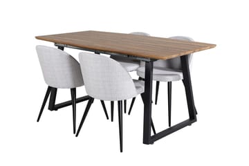 Rektangulär matgrupp Venture Home Grå Valnöt 4st - Møbler - Bord - Spisegruppe