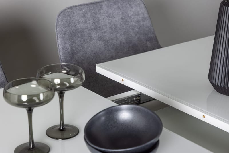 Rektangulär matgrupp Venture Home Grå Vit 4st - Møbler - Bord - Spisegruppe