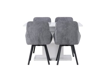 Rektangulär matgrupp Venture Home Grå Vit 4st - Møbler - Bord - Spisegruppe