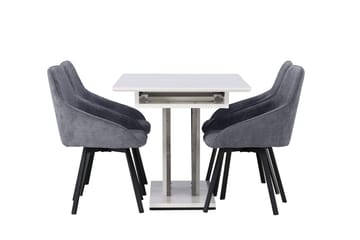 Rektangulär matgrupp Venture Home Grå Vit 4st - Møbler - Bord - Spisegruppe