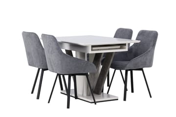 Rektangulär matgrupp Venture Home Grå Vit 4st - Møbler - Bord - Spisegruppe