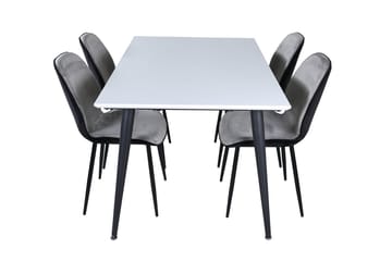 Rektangulär matgrupp Venture Home Grå Vit 4st - Møbler - Bord - Spisegruppe