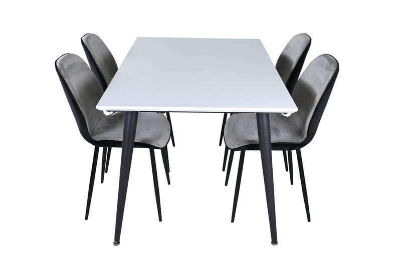 Rektangulär matgrupp Venture Home Grå Vit 4st - Møbler - Bord - Spisegruppe