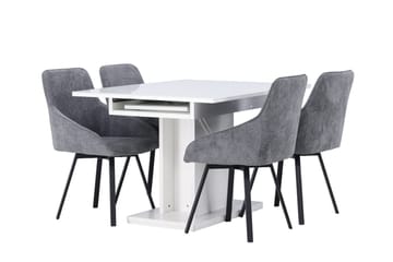 Rektangulär matgrupp Venture Home Grå Vit 4st - Møbler - Bord - Spisegruppe