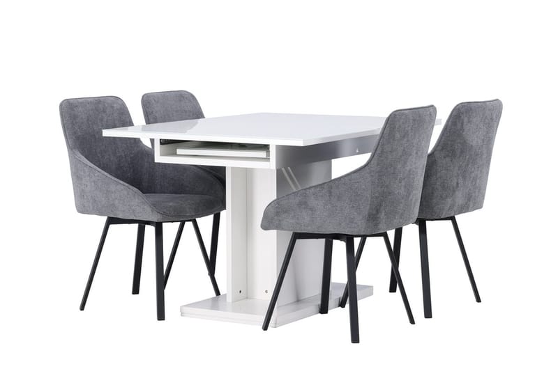 Rektangulär matgrupp Venture Home Grå Vit 4st - Møbler - Bord - Spisegruppe