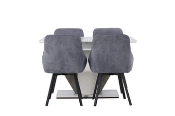 Rektangulär matgrupp Venture Home Grå Vit 4st - Møbler - Bord - Spisegruppe