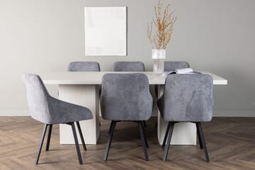 Rektangulär matgrupp Venture Home Grå Vit 6st - Møbler - Bord - Spisegruppe