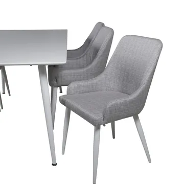 Rektangulär matgrupp Venture Home Grå Vit 6st - Møbler - Bord - Spisegruppe