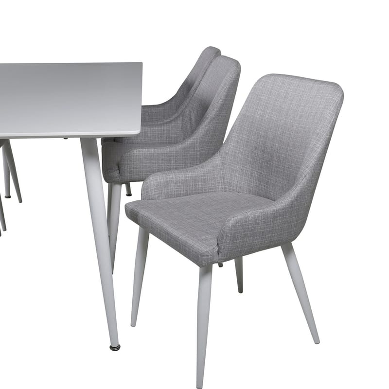 Rektangulär matgrupp Venture Home Grå Vit 6st - Møbler - Bord - Spisegruppe