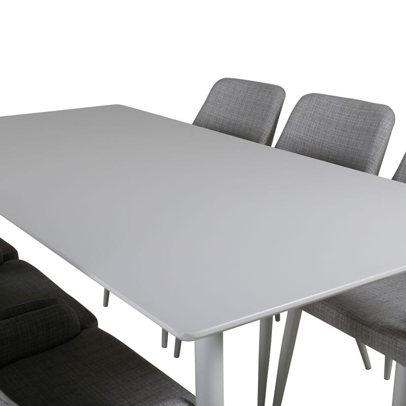 Rektangulär matgrupp Venture Home Grå Vit 6st - Møbler - Bord - Spisegruppe