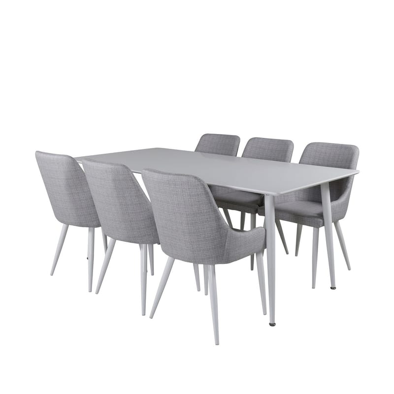 Rektangulär matgrupp Venture Home Grå Vit 6st - Møbler - Bord - Spisegruppe