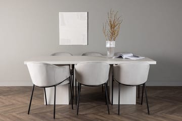 Rektangulär matgrupp Venture Home Grå Vit 6st - Møbler - Bord - Spisegruppe