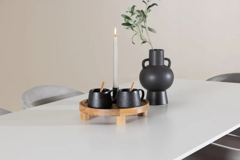 Rektangulär matgrupp Venture Home Grå Vit 6st - Møbler - Bord - Spisegruppe