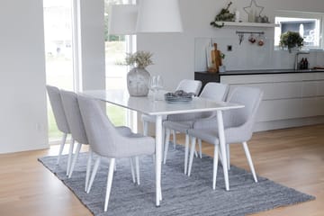 Rektangulär matgrupp Venture Home Grå Vit 6st - Møbler - Bord - Spisegruppe