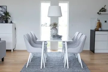Rektangulär matgrupp Venture Home Grå Vit 6st - Møbler - Bord - Spisegruppe