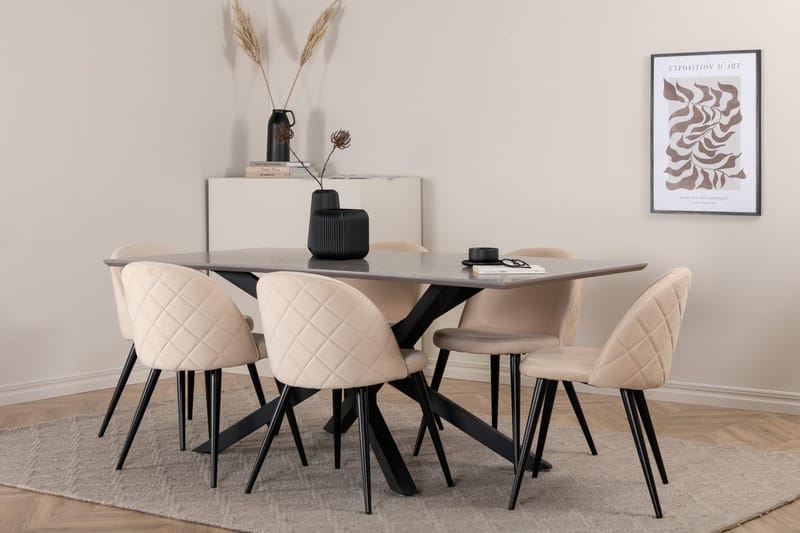 Rektangulär matgrupp Venture Home Grå - Møbler - Bord - Spisegruppe