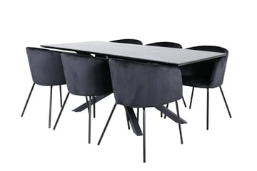 Rektangulär matgrupp Venture Home Grå - Møbler - Bord - Spisegruppe