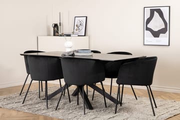 Rektangulär matgrupp Venture Home Grå - Møbler - Bord - Spisegruppe