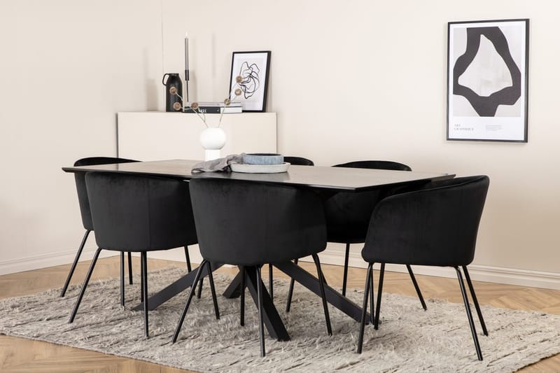 Rektangulär matgrupp Venture Home Grå - Møbler - Bord - Spisegruppe
