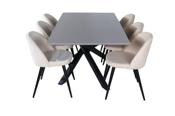 Rektangulär matgrupp Venture Home Grå - Møbler - Bord - Spisegruppe