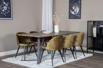 Rektangulär matgrupp Venture Home Grön Natur 6st - Møbler - Bord - Spisegruppe