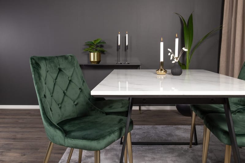 Rektangulär matgrupp Venture Home Grön Svart 4st - Møbler - Bord - Spisegruppe