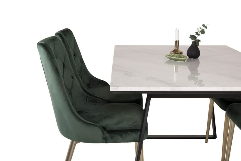 Rektangulär matgrupp Venture Home Grön Svart 4st - Møbler - Bord - Spisegruppe