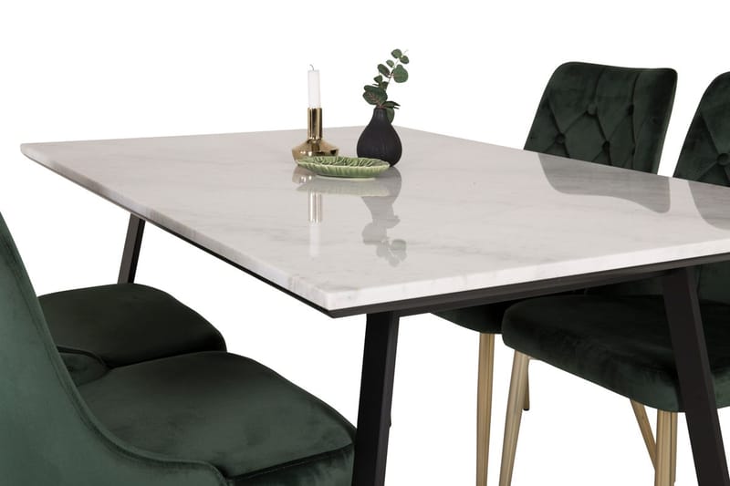 Rektangulär matgrupp Venture Home Grön Svart 4st - Møbler - Bord - Spisegruppe