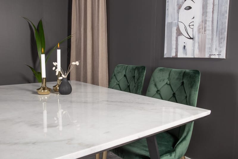 Rektangulär matgrupp Venture Home Grön Svart 4st - Møbler - Bord - Spisegruppe