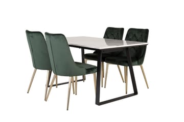 Rektangulär matgrupp Venture Home Grön Svart 4st - Møbler - Bord - Spisegruppe