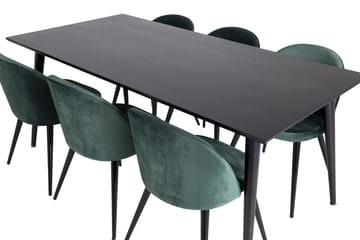 Rektangulär matgrupp Venture Home Grön Svart 6st - Møbler - Bord - Spisegruppe