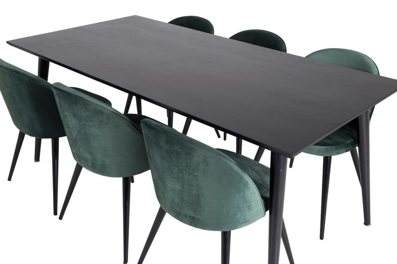 Rektangulär matgrupp Venture Home Grön Svart 6st - Møbler - Bord - Spisegruppe