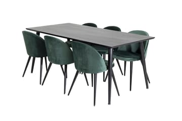 Rektangulär matgrupp Venture Home Grön Svart 6st - Møbler - Bord - Spisegruppe