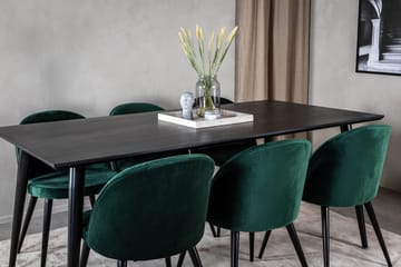 Rektangulär matgrupp Venture Home Grön Svart 6st - Møbler - Bord - Spisegruppe