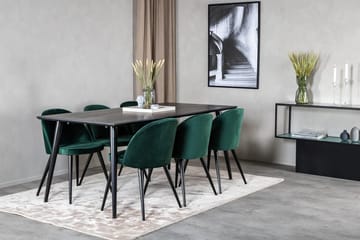 Rektangulär matgrupp Venture Home Grön Svart 6st - Møbler - Bord - Spisegruppe
