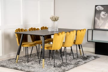 Rektangulär matgrupp Venture Home Gul Svart 6st - Møbler - Bord - Spisegruppe