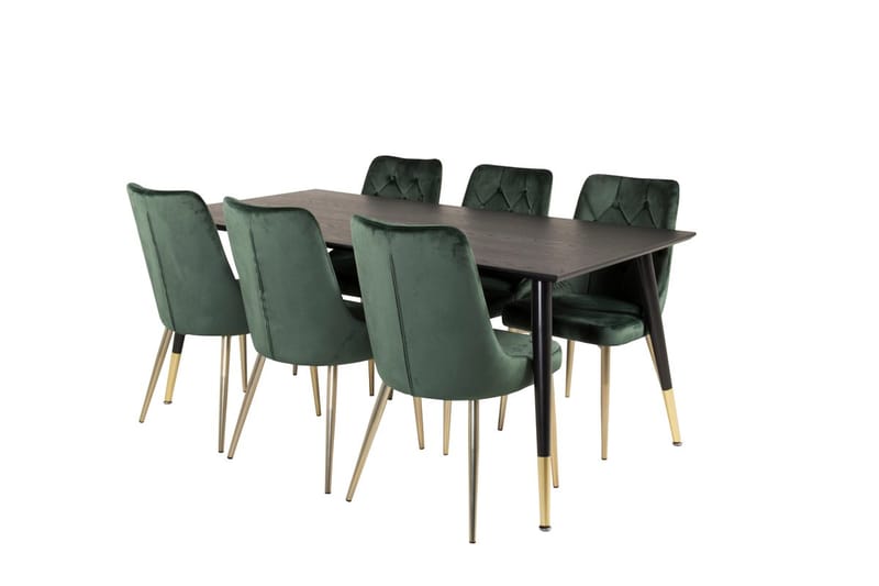 Rektangulär matgrupp Venture Home Guld - Møbler - Bord - Spisegruppe